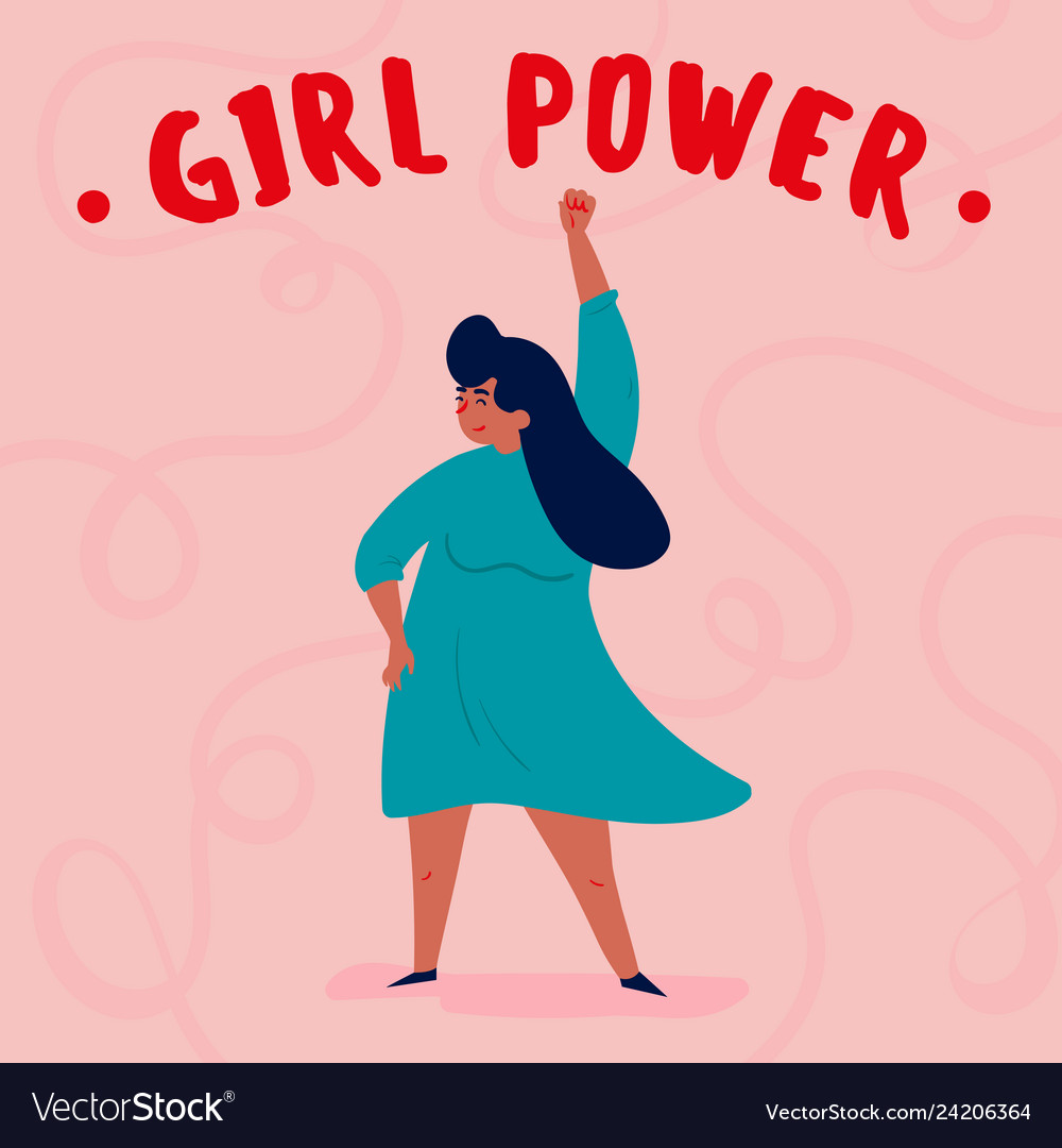 Girl power single strong empowered woman Vector Image