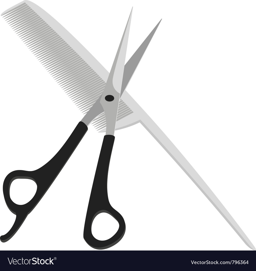 Hairdressing scissors and comb