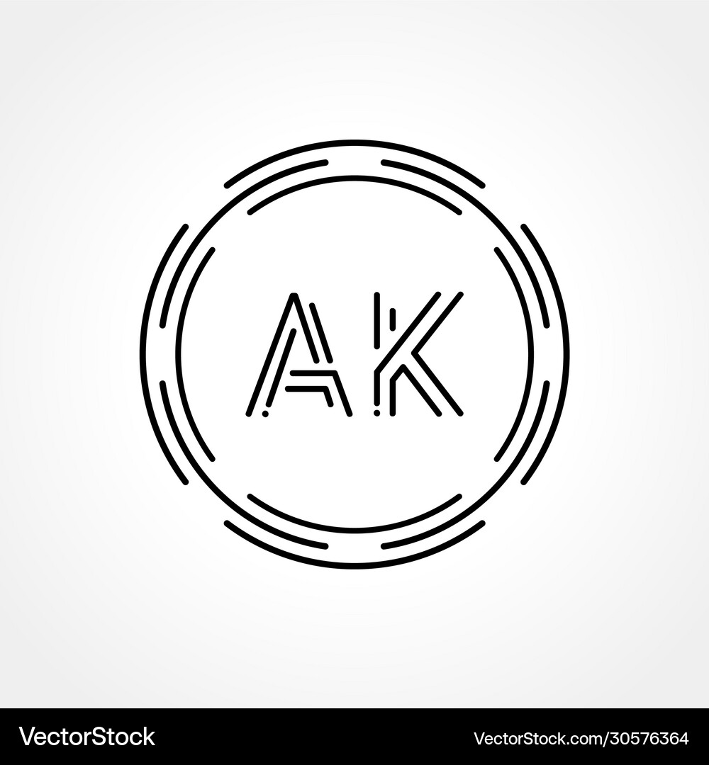 Initial ak logo creative typography template Vector Image