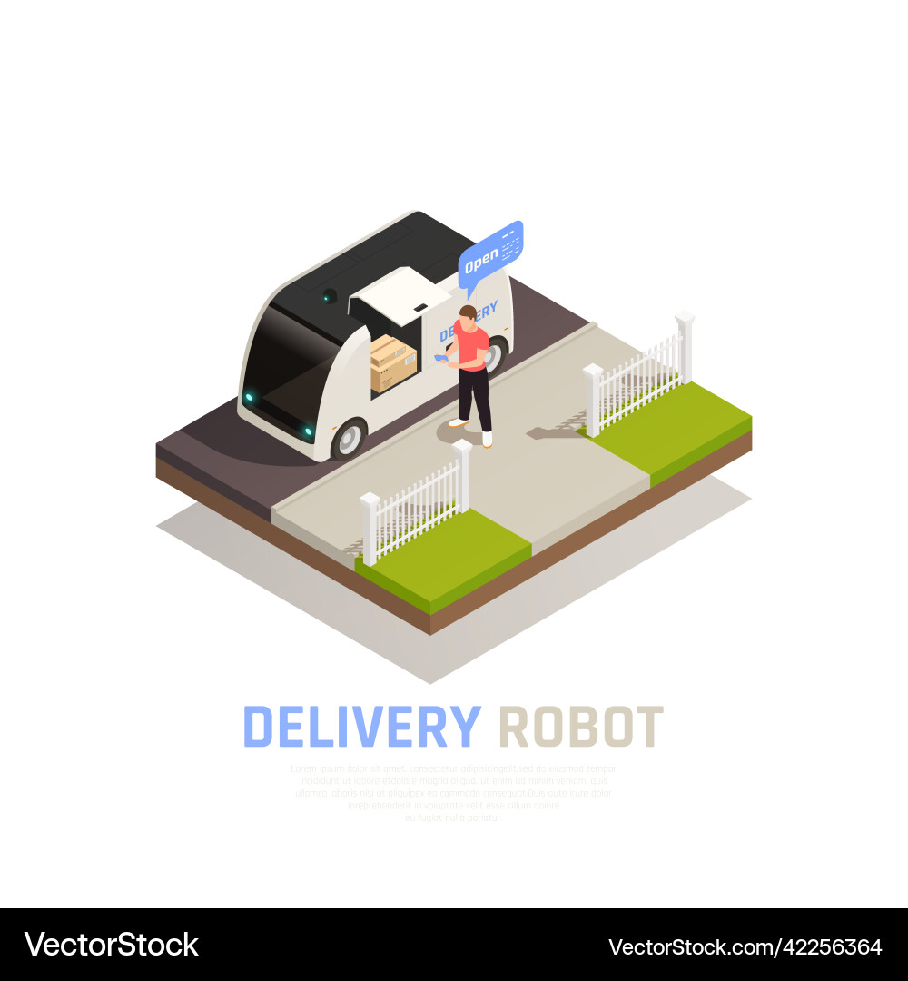 Isometric smart city composition Royalty Free Vector Image