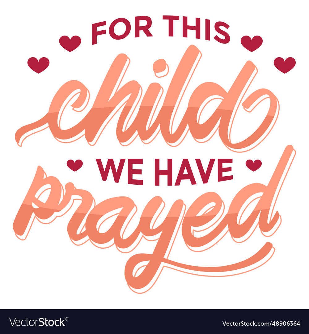 Lettering child prayed