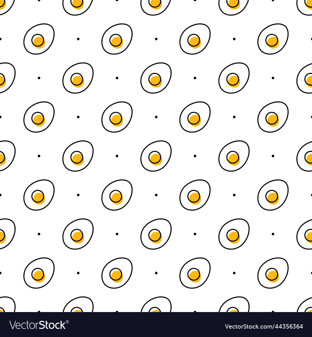 Linear doodle style eggs and dots pattern