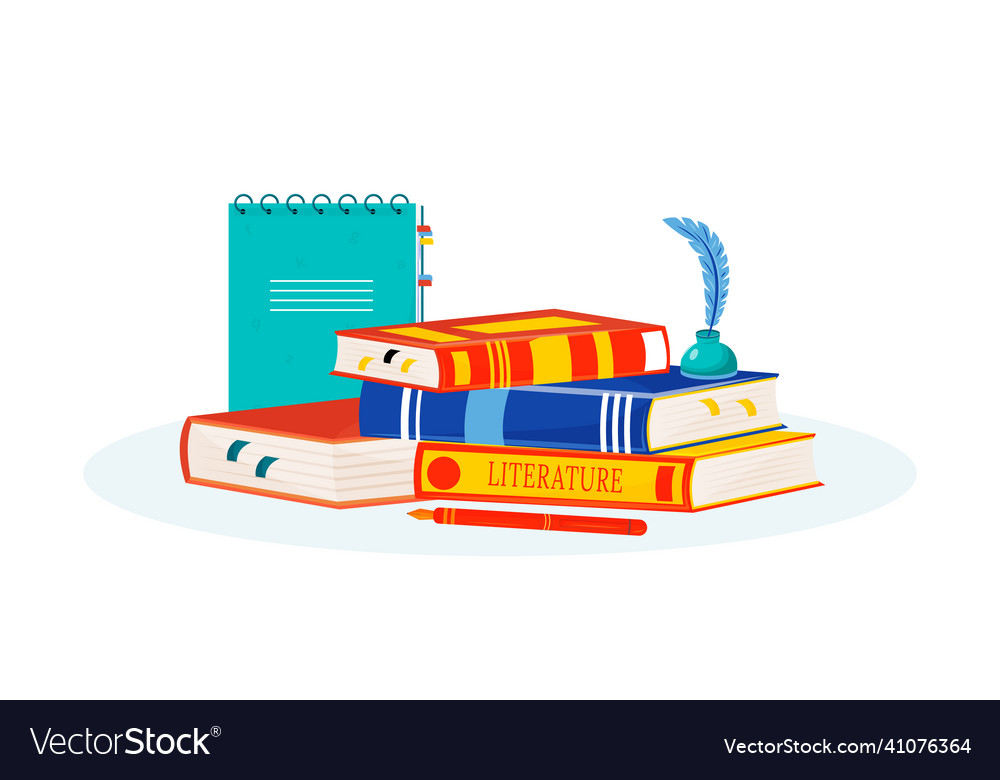 Literature flat concept