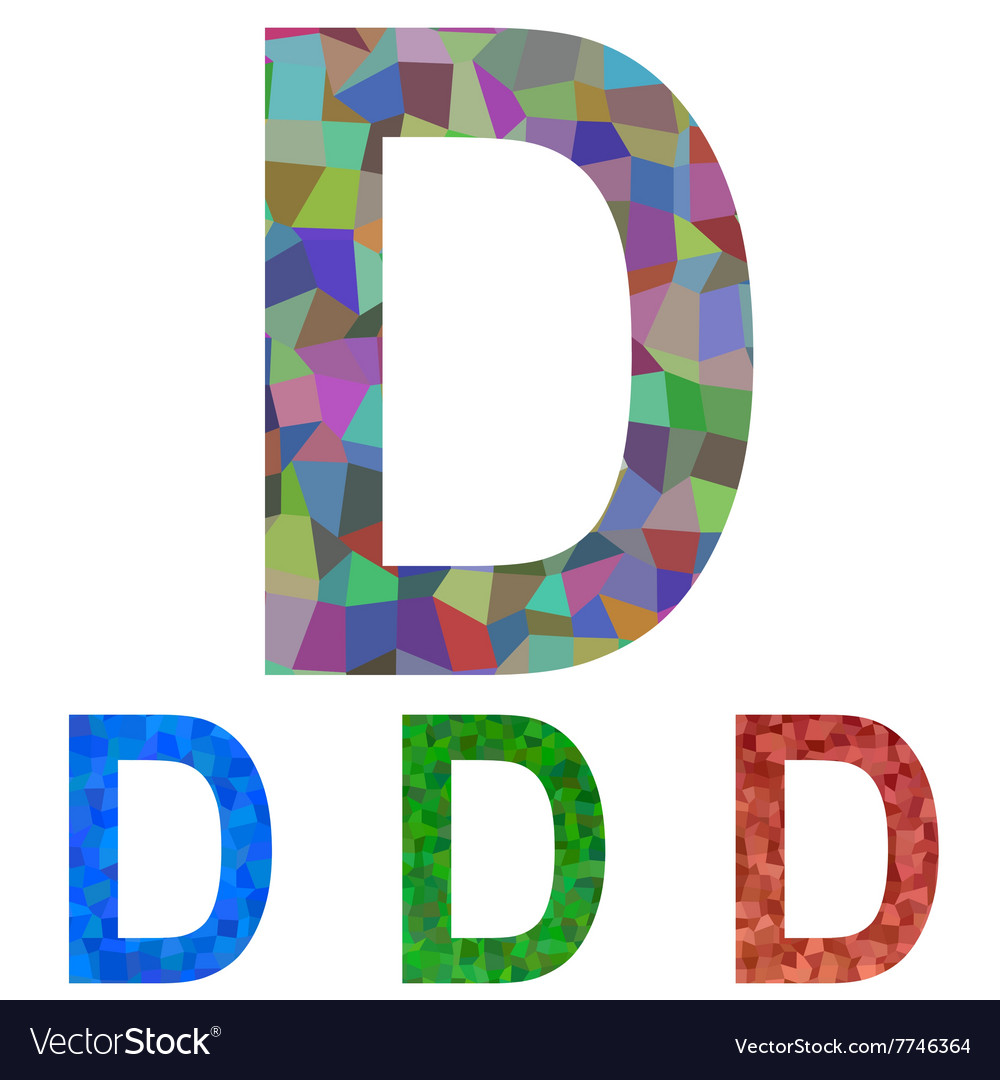 Mosaic font design - letter D Royalty Free Vector Image