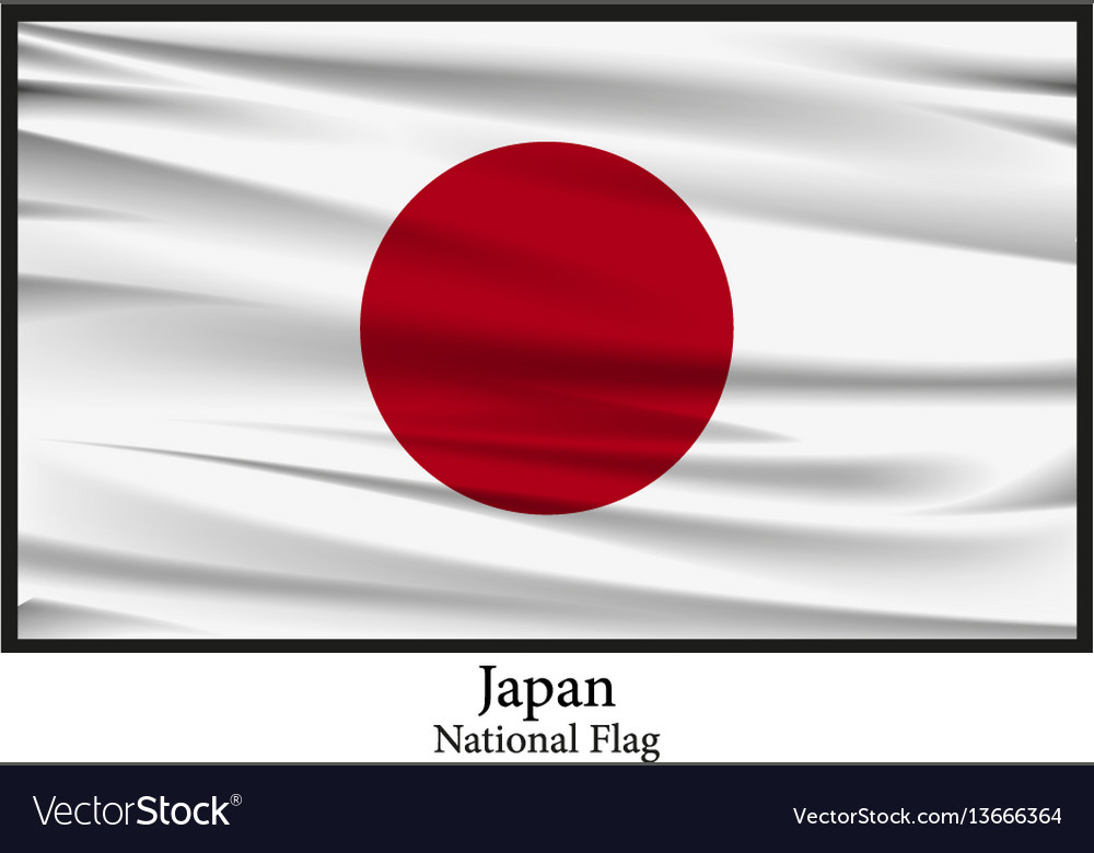 National flag of japan flag isolated on black Vector Image