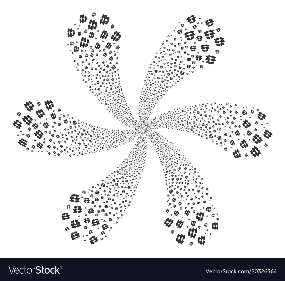 Open box curl flower cluster