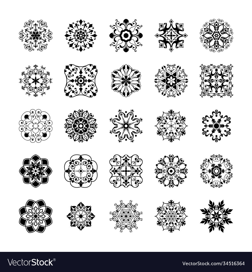 Ornamental design elements set