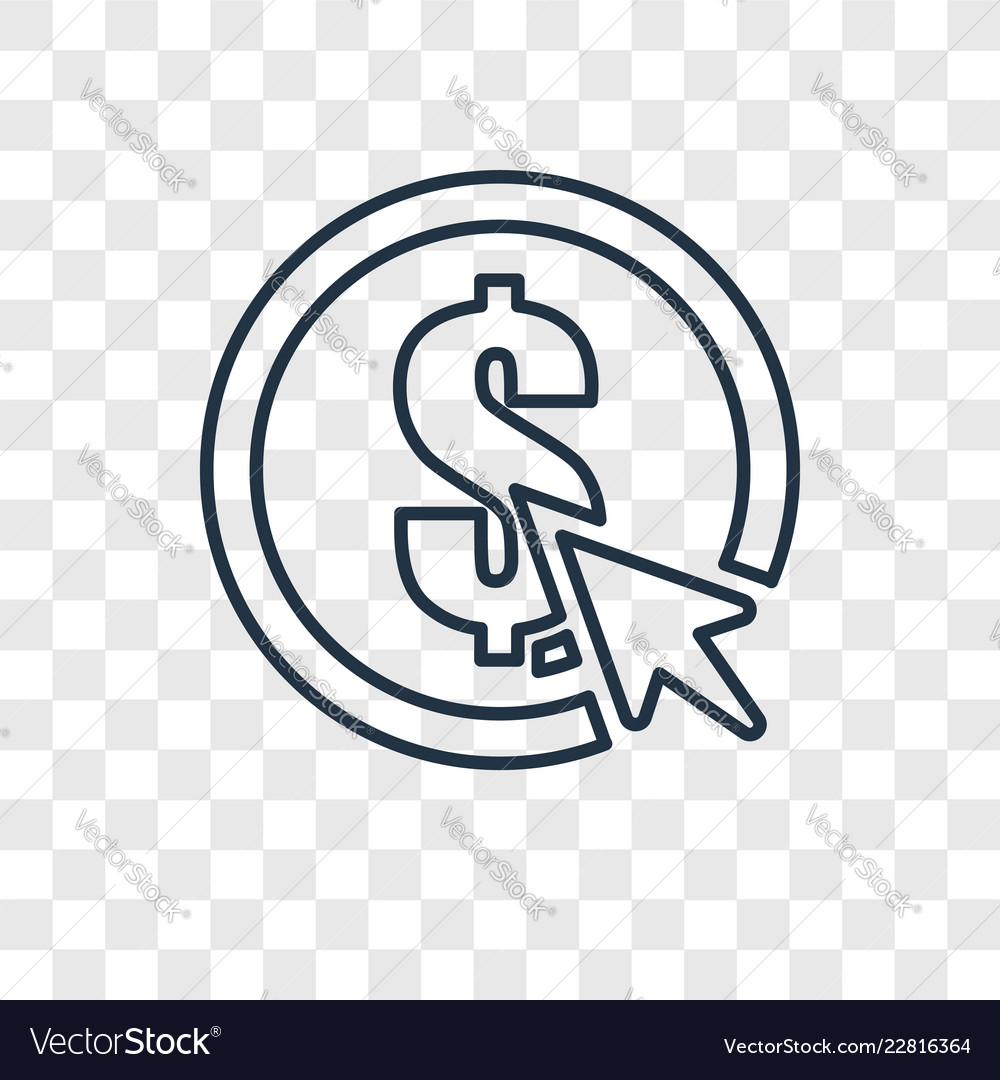 Pay per click concept linear icon isolated vector image Pay per click concept linear icon isolated