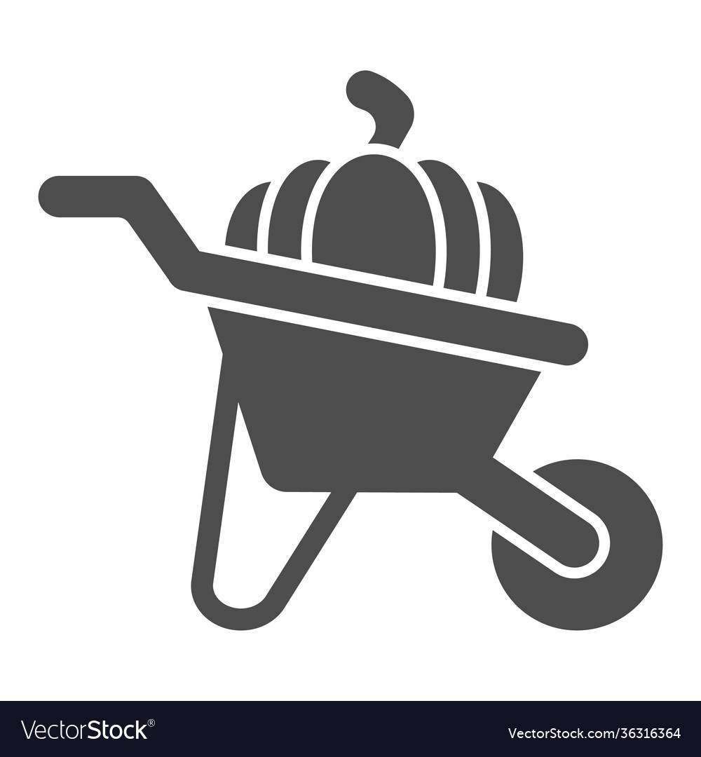 Pumpkin in cart solid icon thanksgiving day