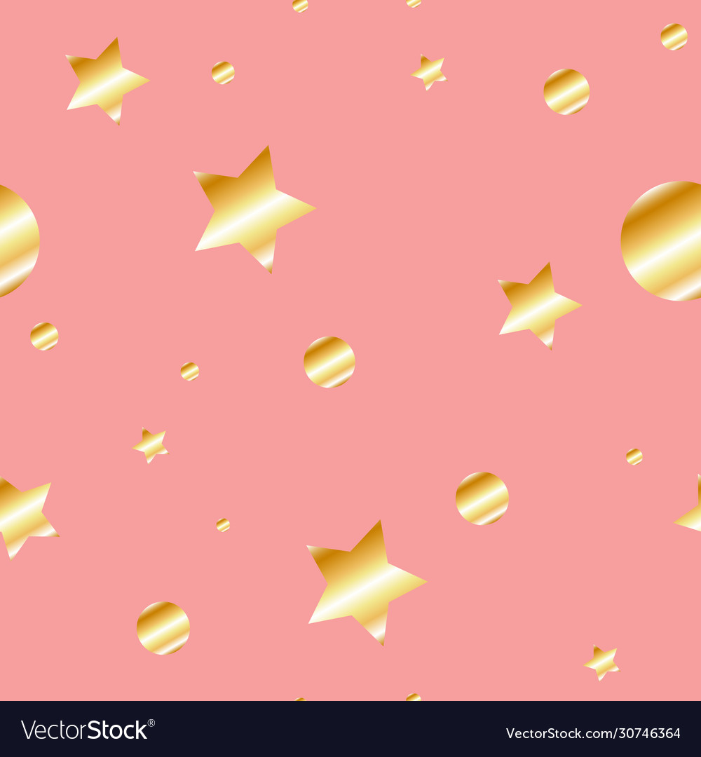 Seamless abstract gold pink rose pattern