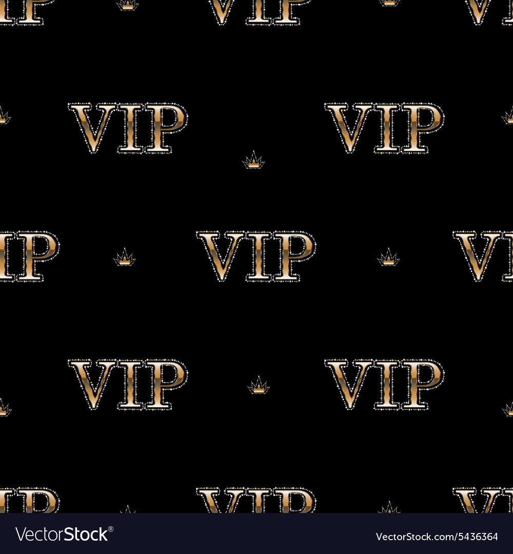 Seamless pattern with golden text vip