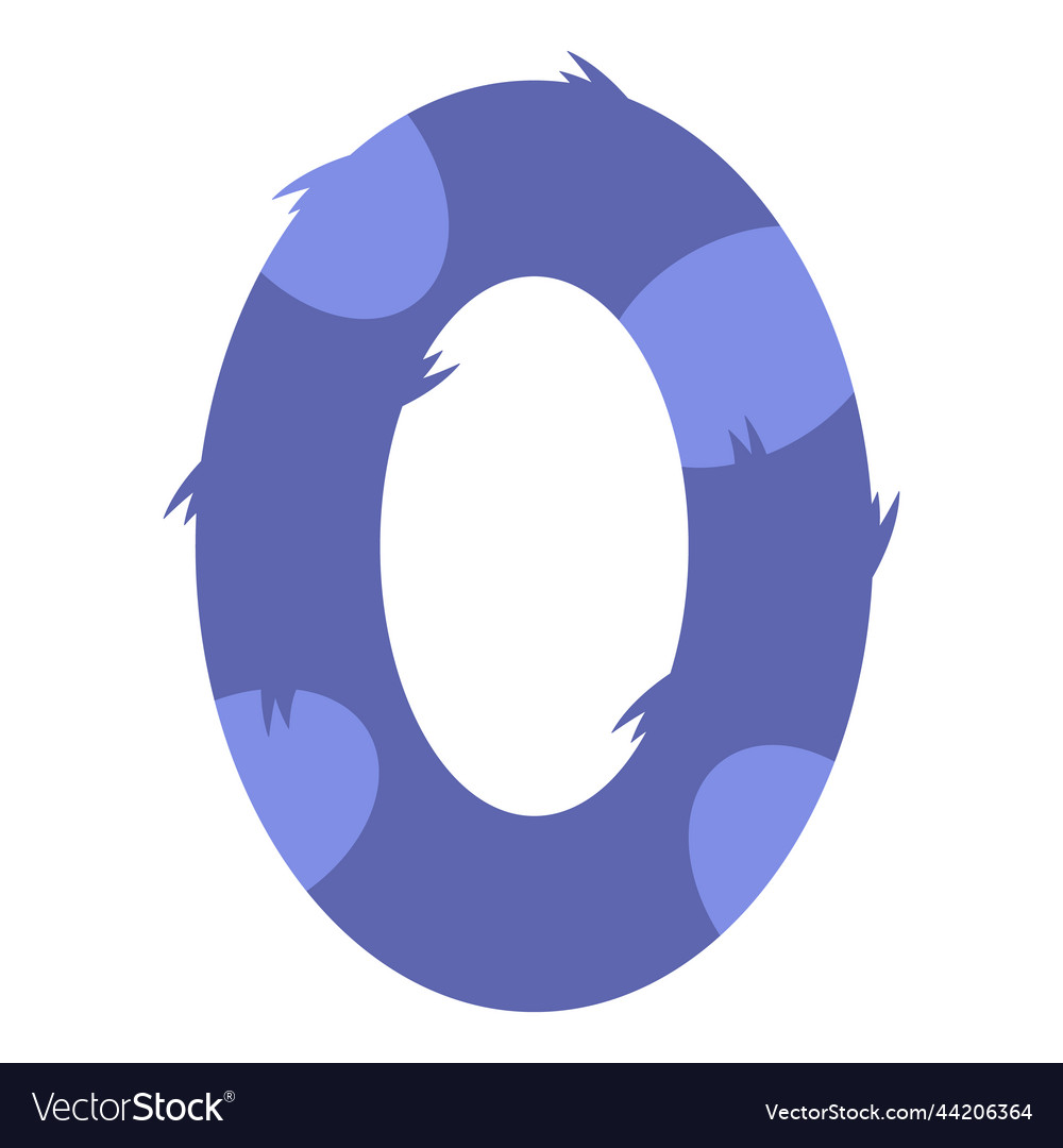 Stylized number zero with print