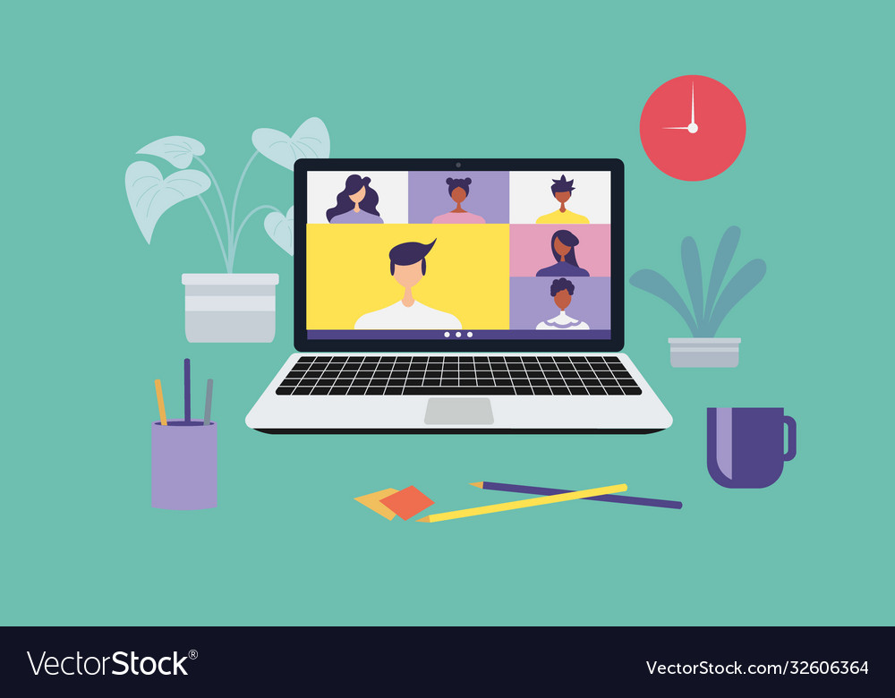 Video conference Vector Image Video conference