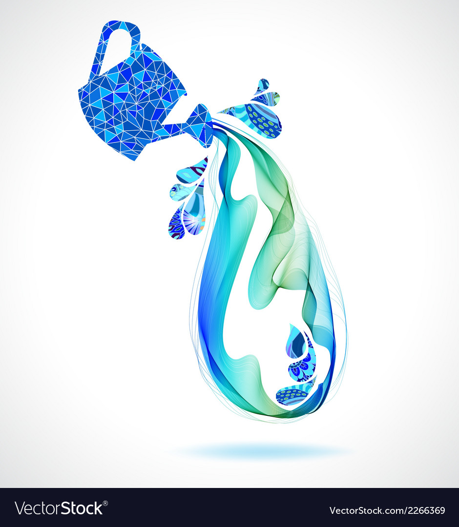 Abstract color background with wave and watering
