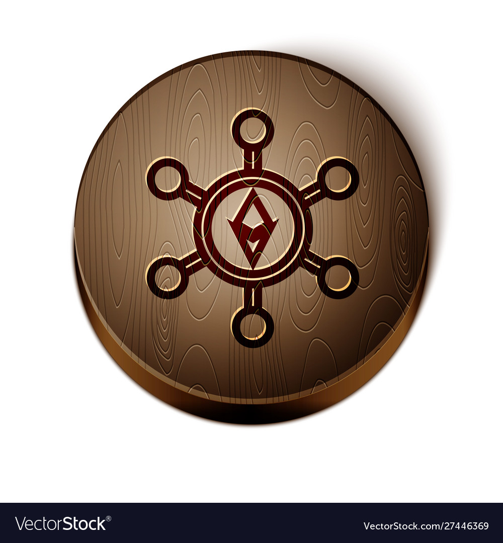 Brown line blockchain technology ethereum eth icon