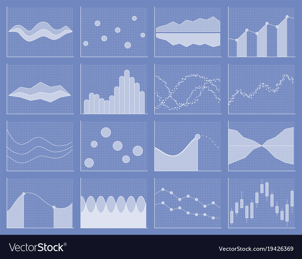 Business chart collection set of graphs data