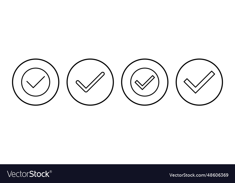 Check icon mark list button vector image Check icon mark list button