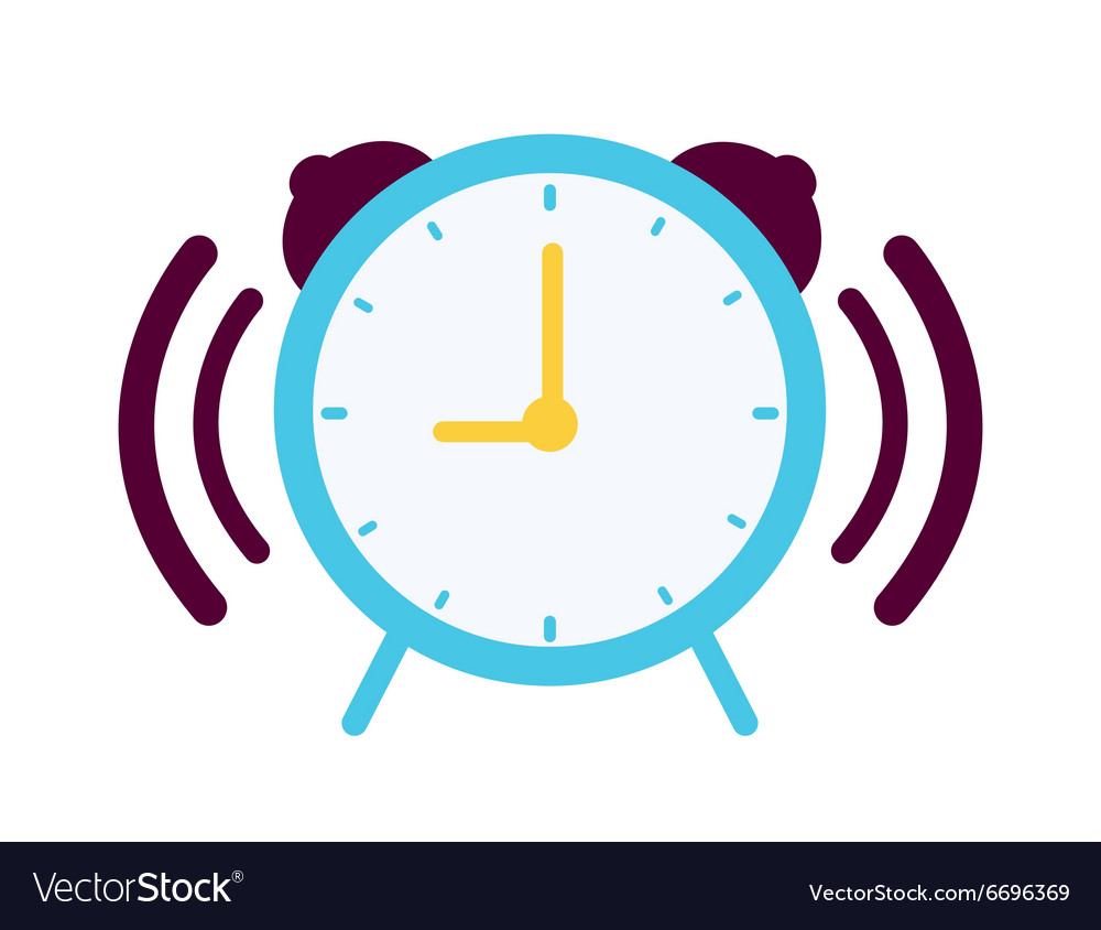 Clock with alarm sound Royalty Free Vector Image