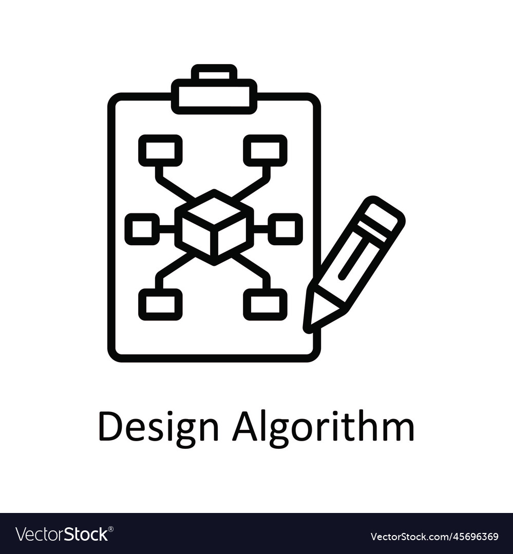 Design algorithm outline icon illust