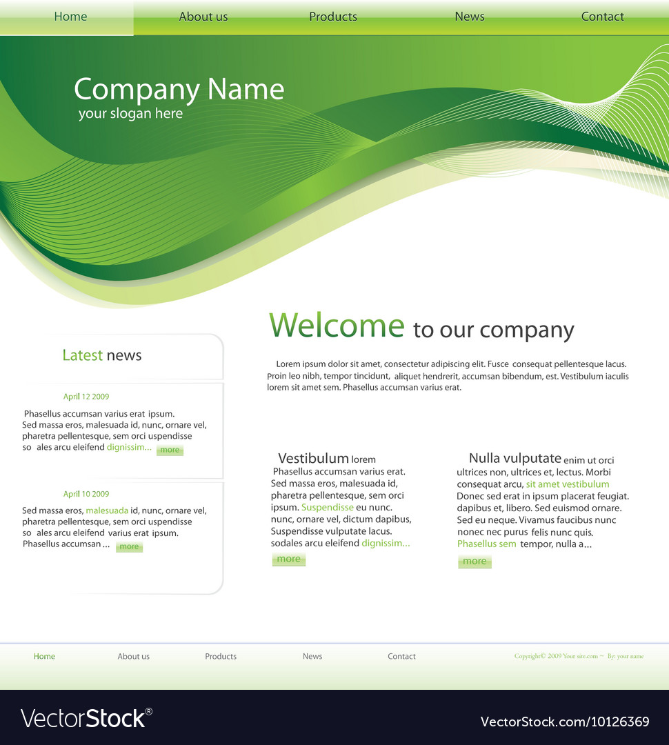 Editable website template
