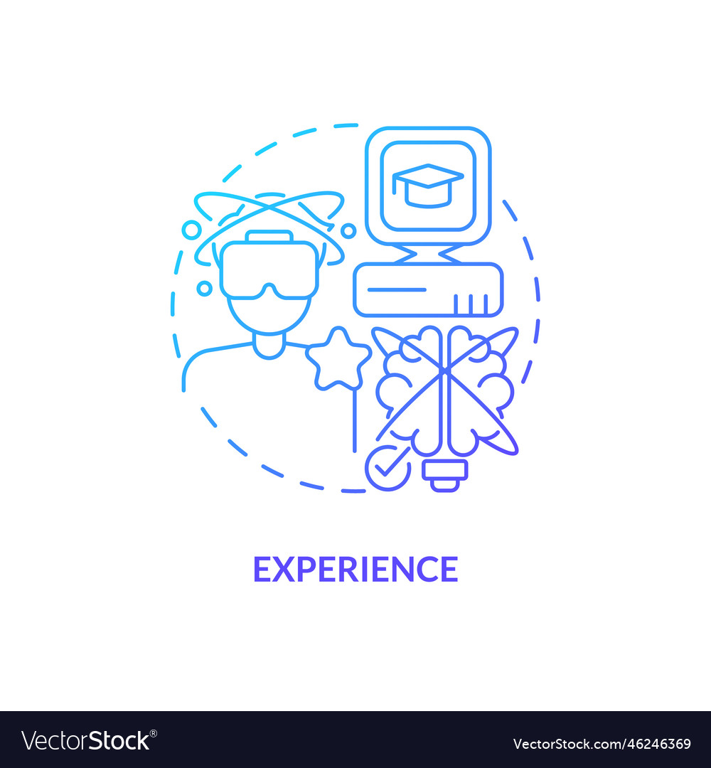 Experience blue gradient concept icon Royalty Free Vector