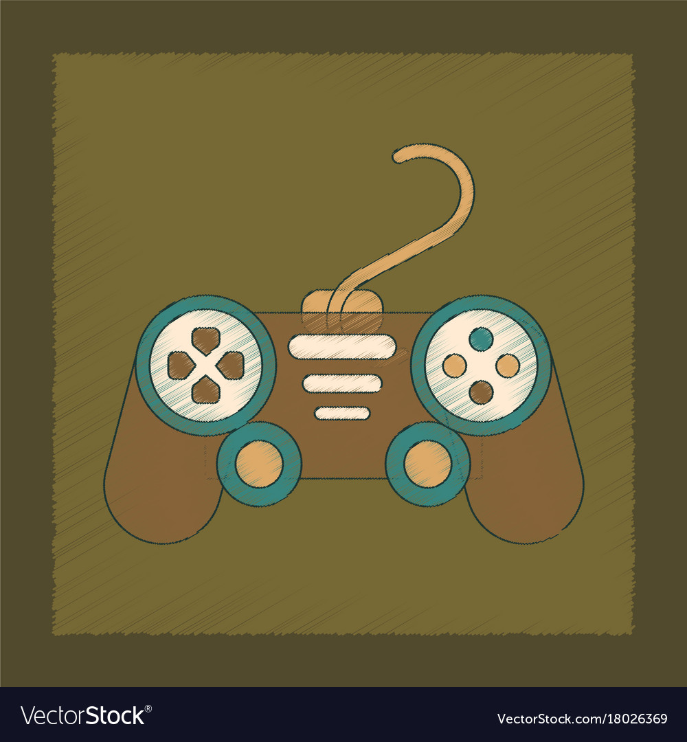 Flat shading style icon game joystick