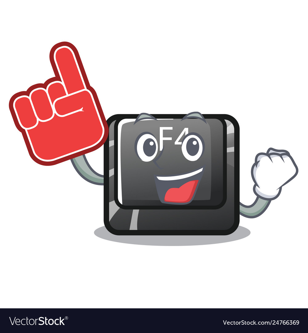 Foam finger button f4 on mascot computer