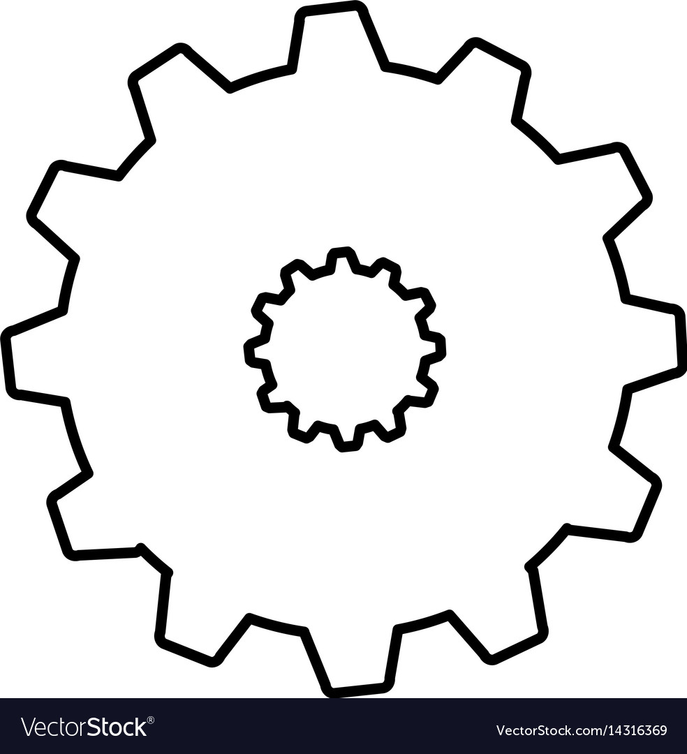 Gear machine isolated icon Royalty Free Vector Image