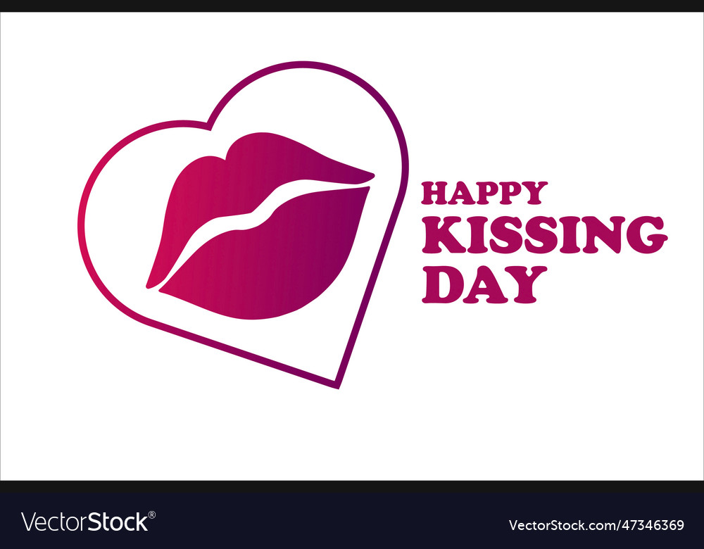 Happy kissing day template design Royalty Free Vector Image