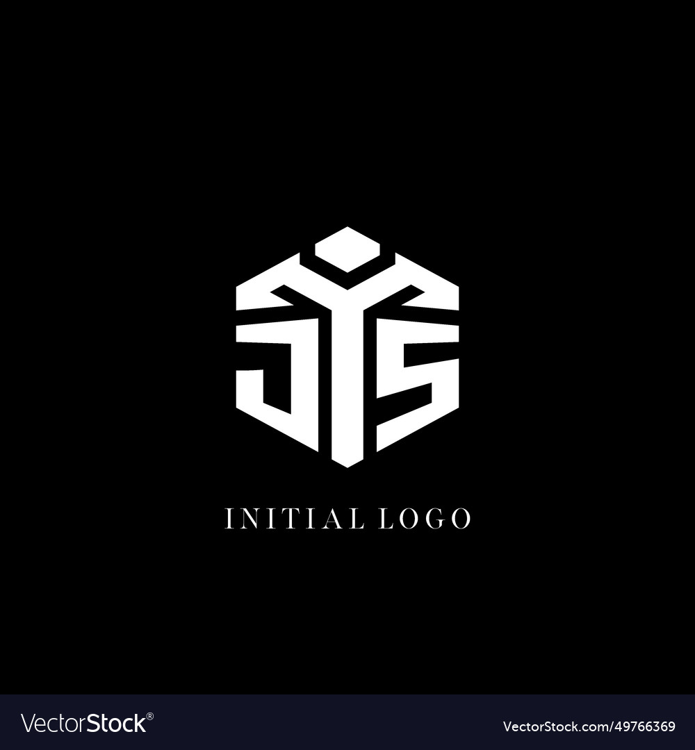 Initial js logo hexagon shape geometric style