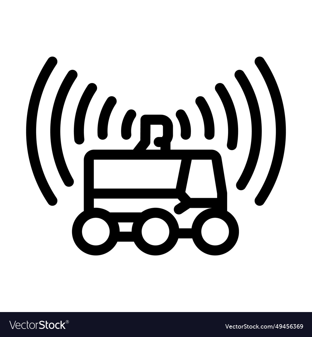 Lidar sensors autonomous delivery line icon vector image Lidar sensors autonomous delivery line icon
