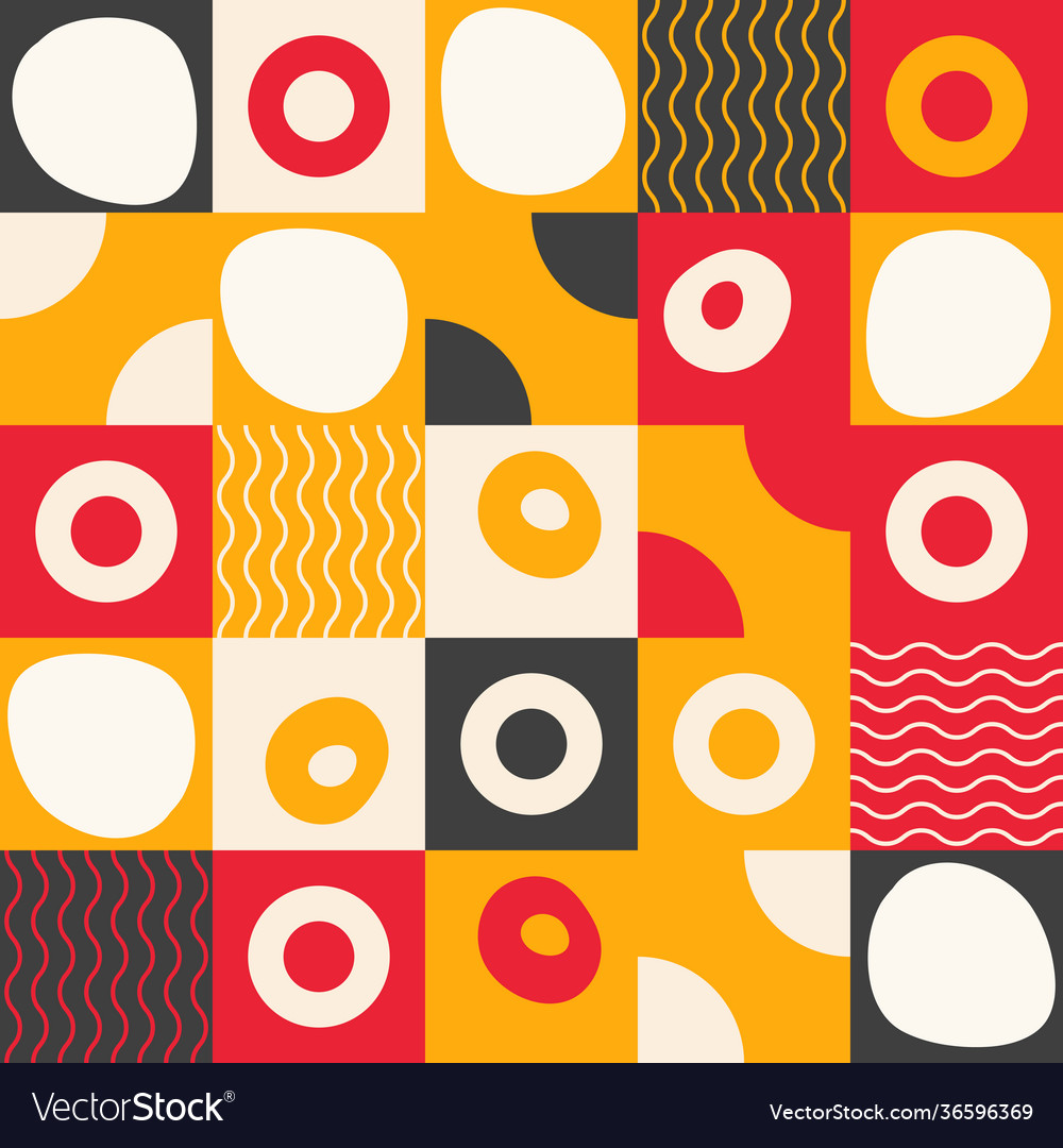 Mid-century abstract pattern design vector image Mid-century abstract pattern design