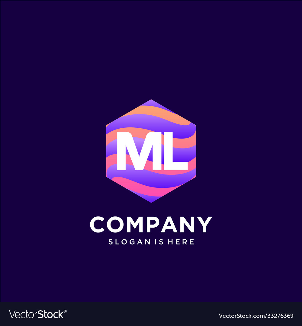 Ml initial logo with colorful template Vector Image Ml initial logo with colorful template