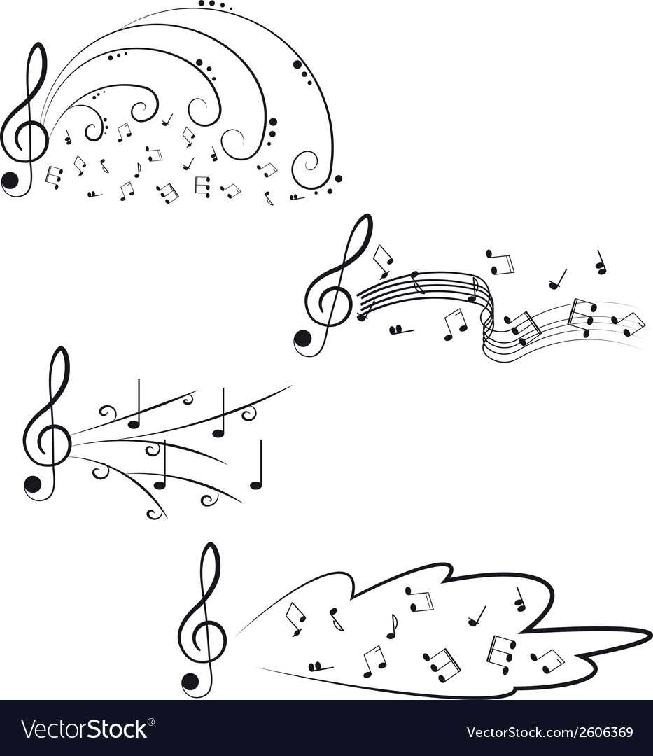 Musik Treble clef und Noten für Ihr Design