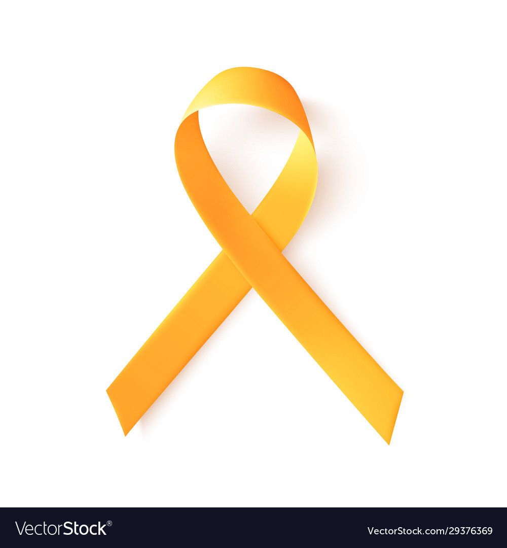 Realistic gold ribbon world childhood cancer