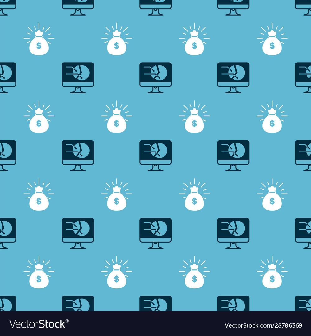 Set computer monitor with graph chart and money vector image Set computer monitor with graph chart and money
