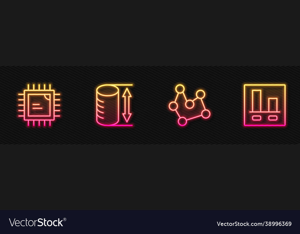 Set line chemical formula processor cpu height vector image Set line chemical formula processor cpu height
