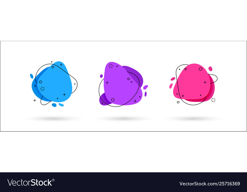 Set liquid color abstract geometric shapes Vector Image