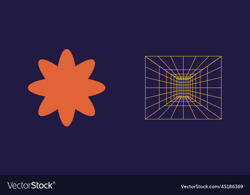 Set of y2k style objects trendy vector image Set of y2k style objects trendy