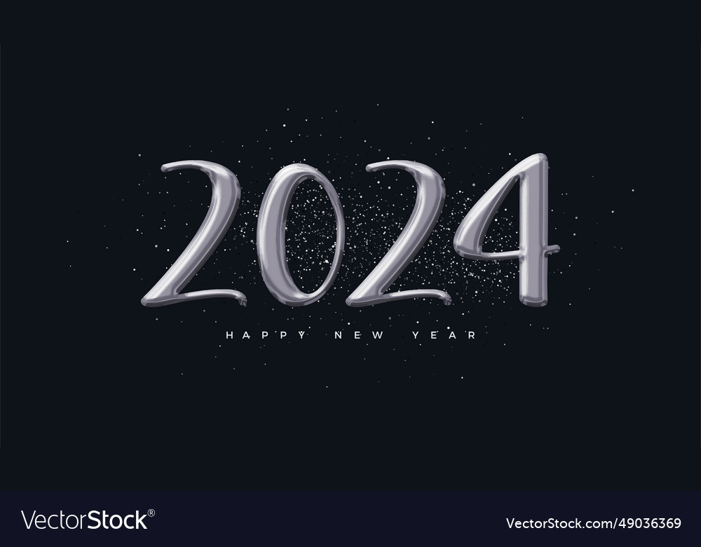 Simple and clean happy new year 2024 design Vector Image