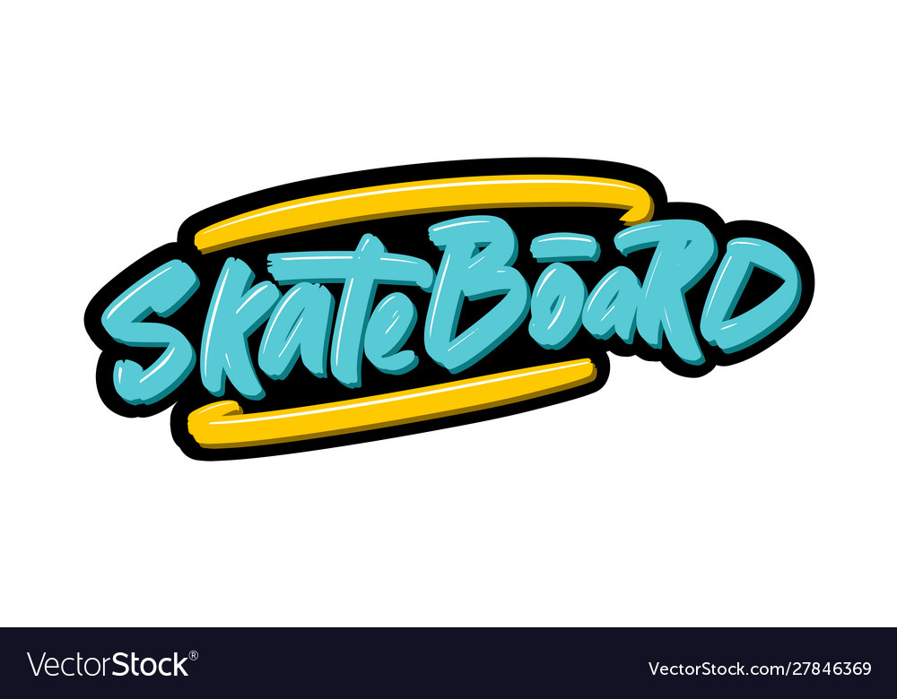 Skateboard hand drawn modern brush lettering