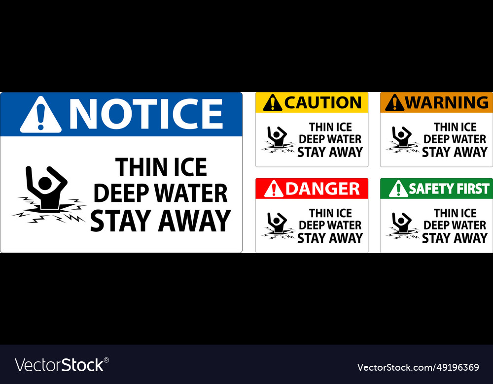 Thin Ice Danger Zeichen - Aufenthalt Weg