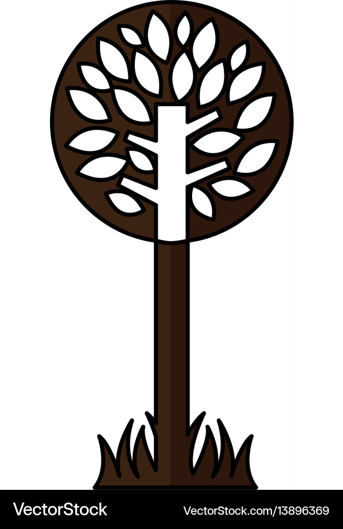 Tree plant ecological icon Royalty Free Vector Image