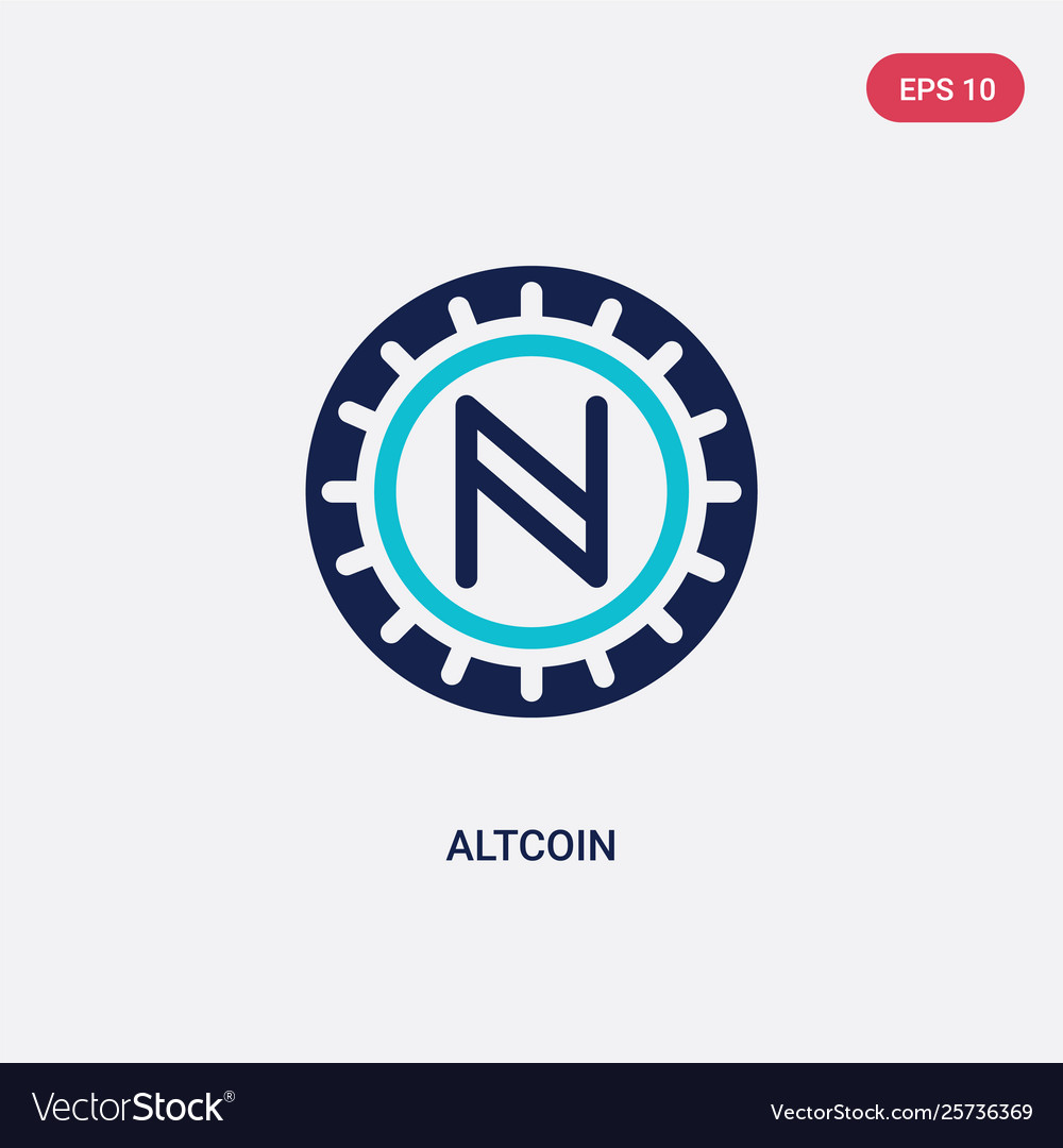 Two color altcoin icon from blockchain concept