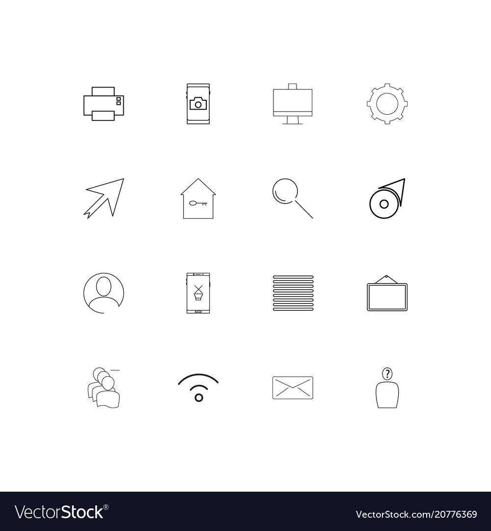 Web linear thin icons set outlined simple