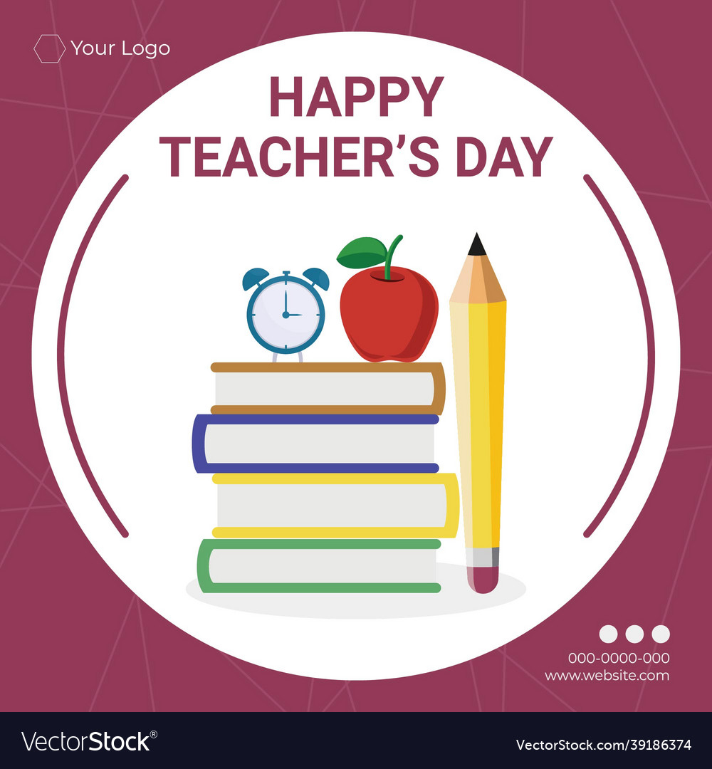 Banner design of happy teachers day Royalty Free Vector