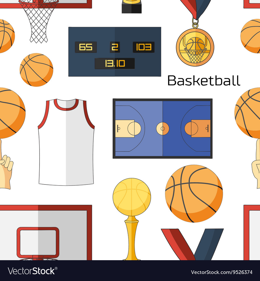 Basketball icons pattern Royalty Free Vector Image