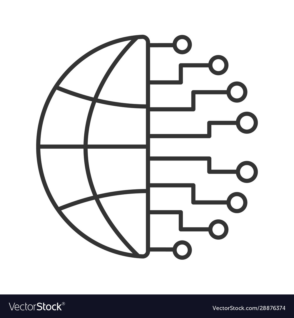 Big data linear icon vector image Big data linear icon