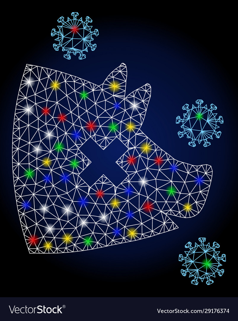 Bright mesh carcass swine flu with light spots vector image Bright mesh carcass swine flu with light spots