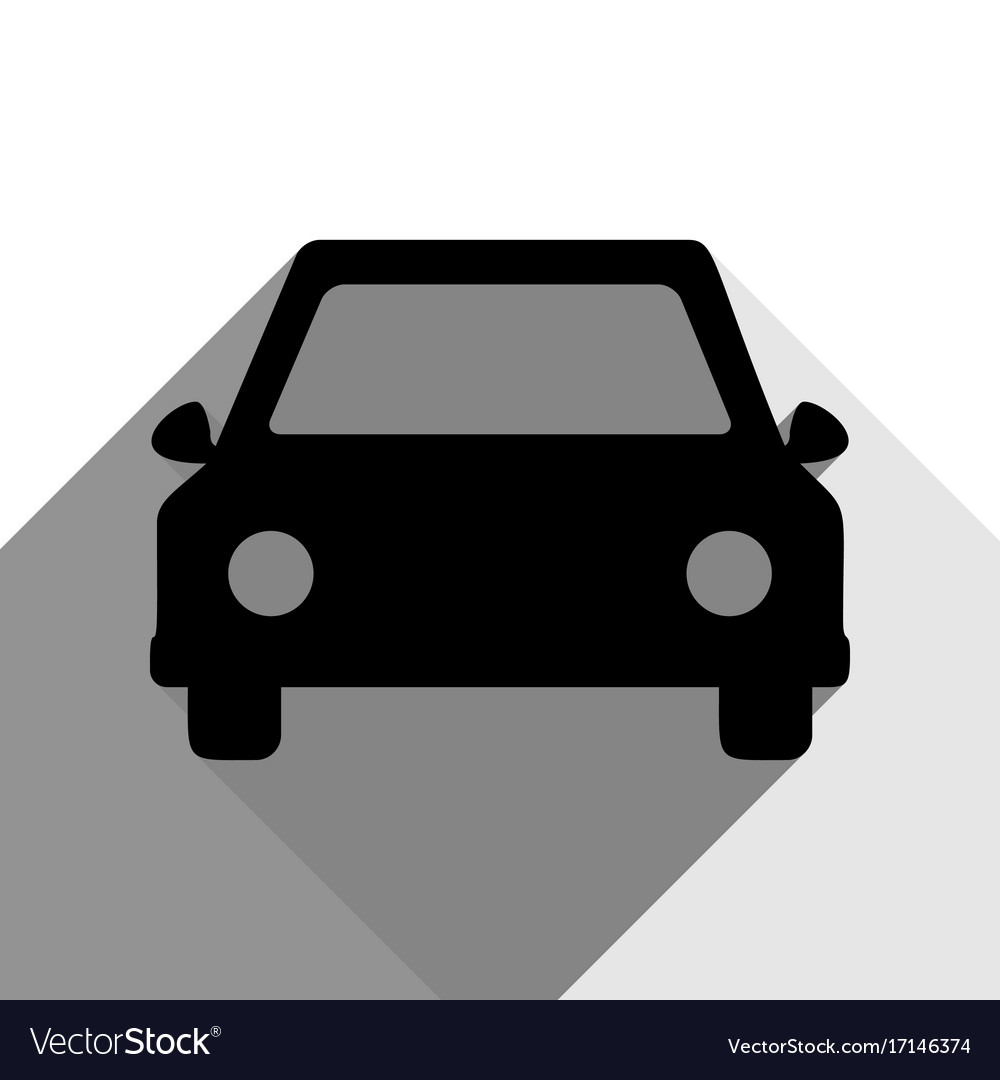 Car sign black icon with two